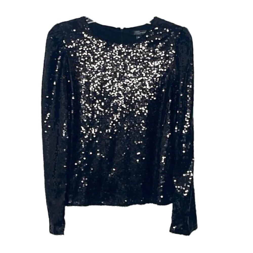 ❤️ 🆕 AQUA Sequin Blouse Size M